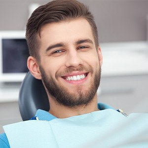 Man smiling during dental checkup