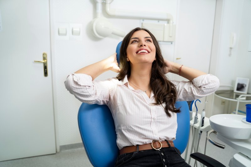 Patient relaxing with sedation dentistry